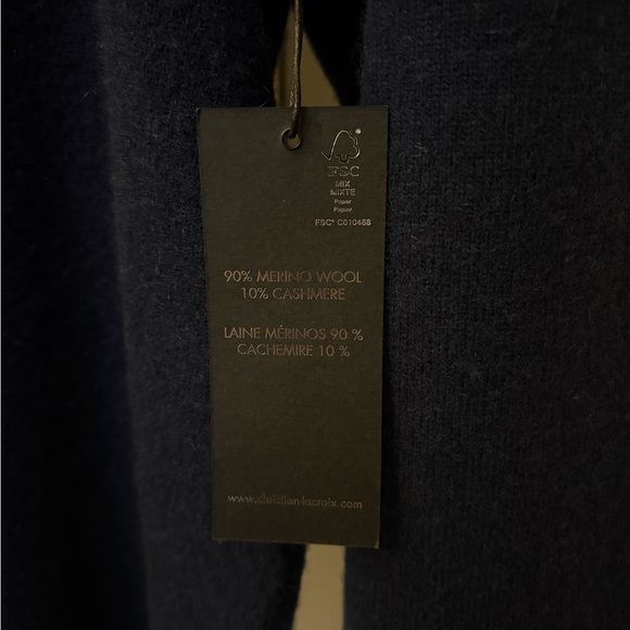 Christian Lacroix Navy Blue Men's Cashmere & Wool blend Sweater - Picture 2 of 6